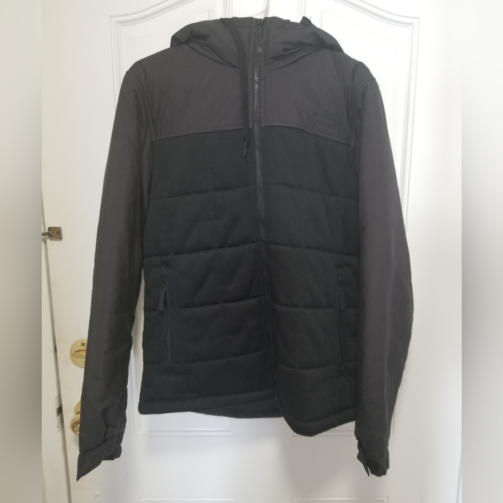 The North Face Mens Quilted Hooded Coat Medium Black ECU